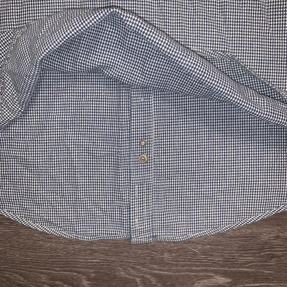 Vintage 90s Levis Blue Houndstooth Button Down Flannel Shirt Sz. L 1998 - Picture 12 of 12